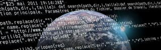 Photo d'extrait de code sur une vue planétaire